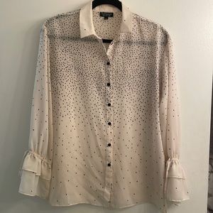 Topshop polka dot L/S top